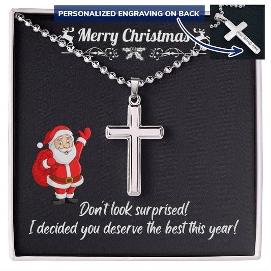 Personalized Cross Necklace, Christmas gift for loved one, friend, husband, boyfriend, brother