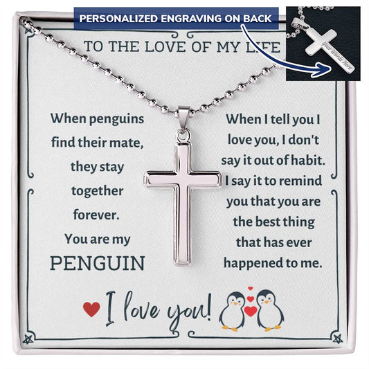 Personalized Cross Necklace, gift for boyfriend, husband, fiance for his birthday, Christmas