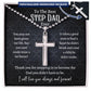 Personalized Cross With Ball Chain, gift for Step Dad, Bonus Dad, on Father's Day, his birthday