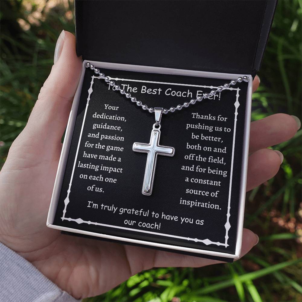 Personalized Cross Necklace, gift for best coach