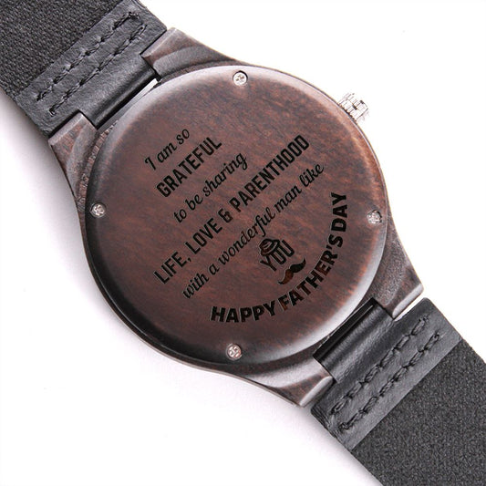 Engraved Wooden Watch, gift for Husband on Father's Day