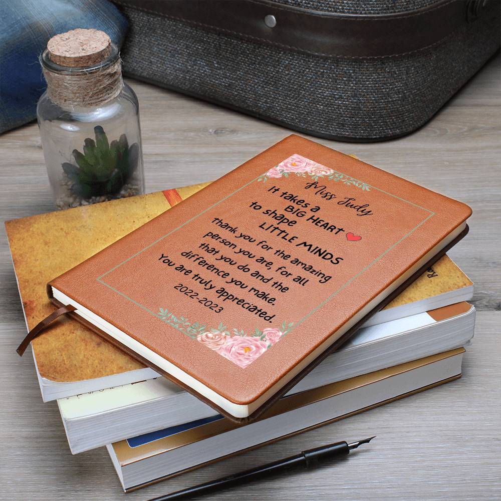 Personalized Graphic Leather Journal, gift for teacher, end of year