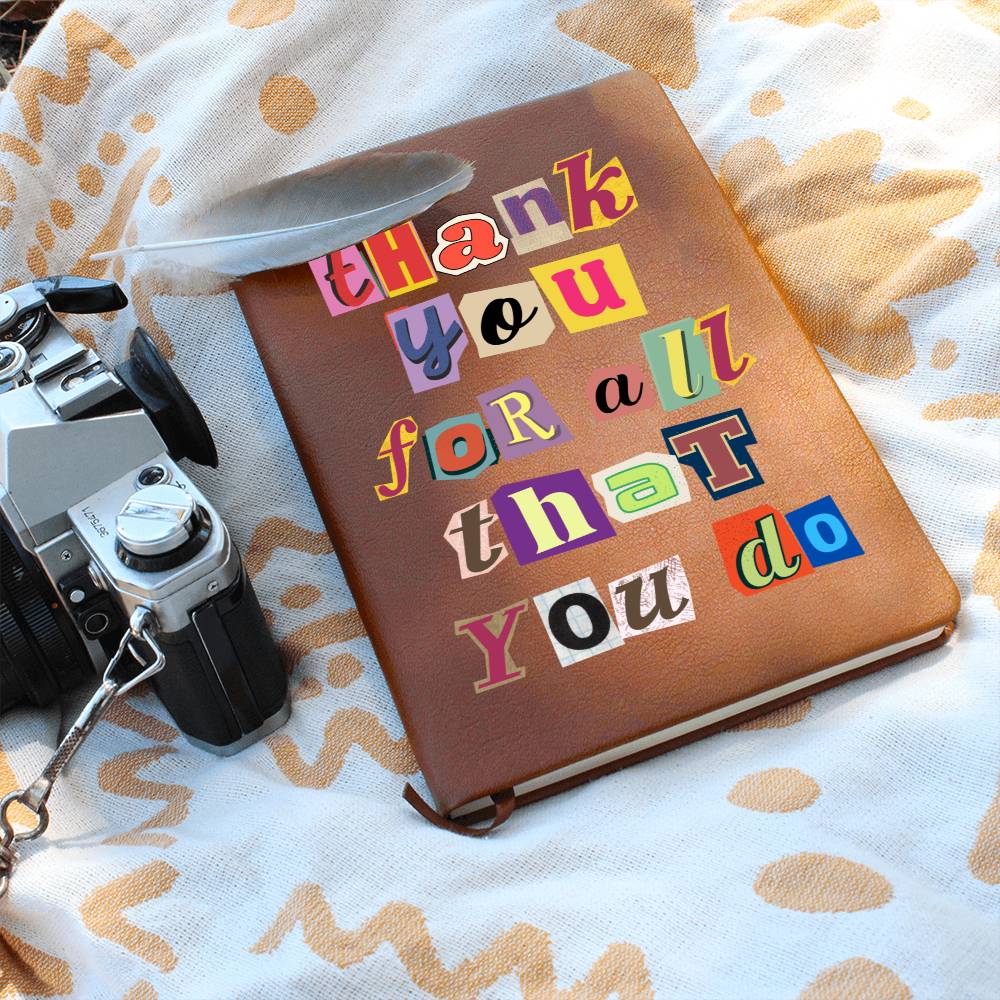 Graphic Leather Journal, thank you gift for friend, family