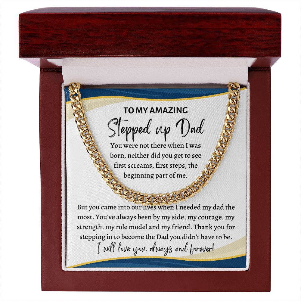 Cuban Link Chain, gift for Step Dad, Bonus Dad for Father's Day, his birthday