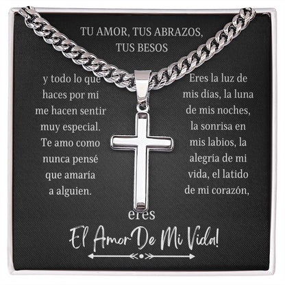 Para mi Novio collar con cruz personalizado Regalo para Hombre Valentines Gifts for him Spanish Regalos para esposo Anniversary san valentin