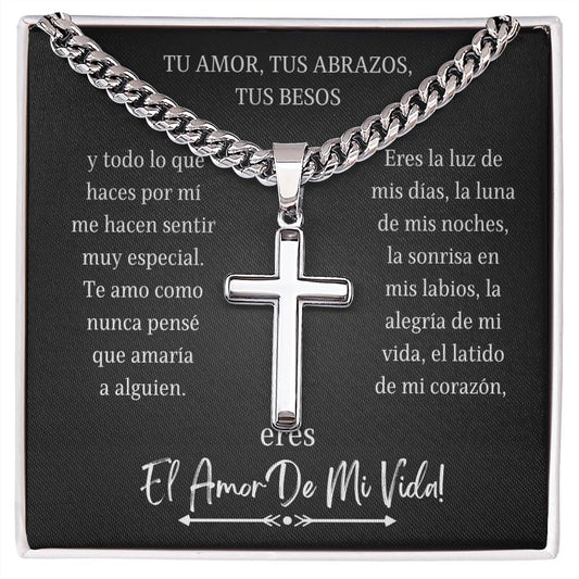 Para mi Novio collar con cruz personalizado Regalo para Hombre Valentines Gifts for him Spanish Regalos para esposo Anniversary san valentin