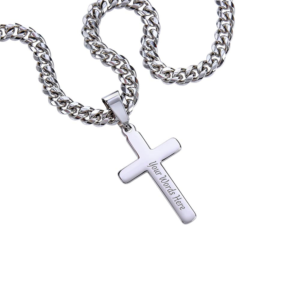 Chain with Personalized Cross Necklace, gift for Uncle, on his birthday or any other occasion.