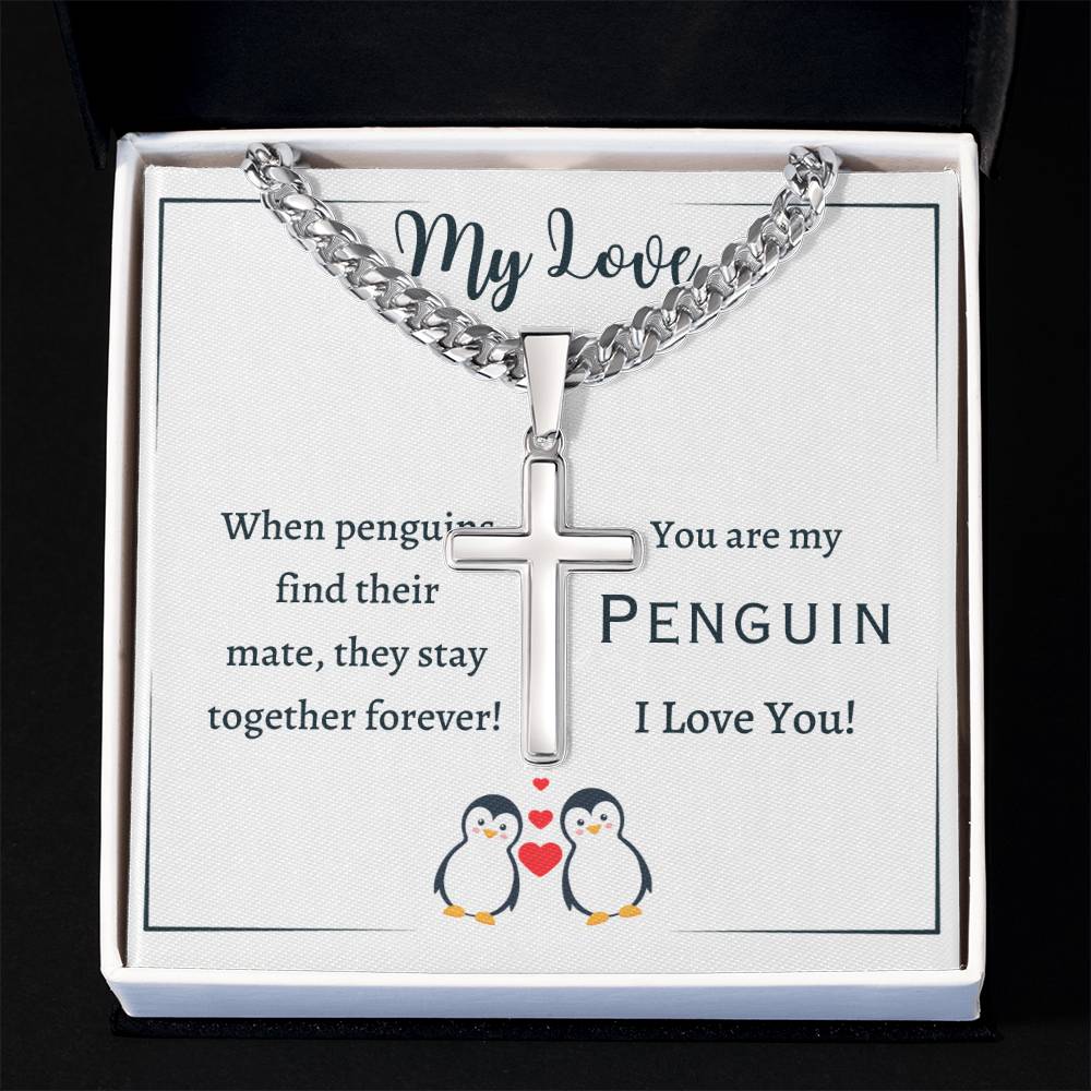 Chain with Personalized Cross Necklace, gift for boyfriend, husband, fiance for his birthday, Christmas