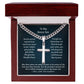 Personalized stainless steel cross with message card, gift for bonus son for his birthday, Christmas