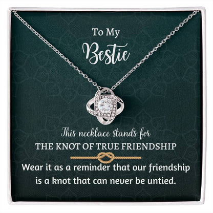 Friendship knot necklace, gift for best friend, bestie, bff, soul sister