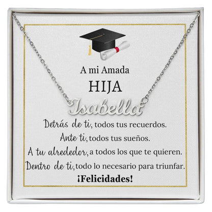 Collar Personalized Name Necklace, regalo para hija para felicitarla, en su día de graduación, on her graduation