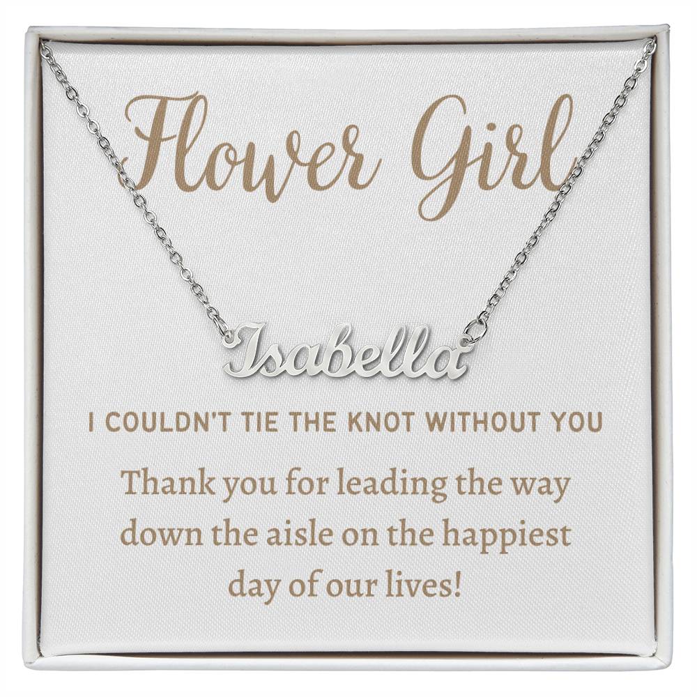 Custom Name Necklace, gift for Flower girl, from bride and groom on their wedding day