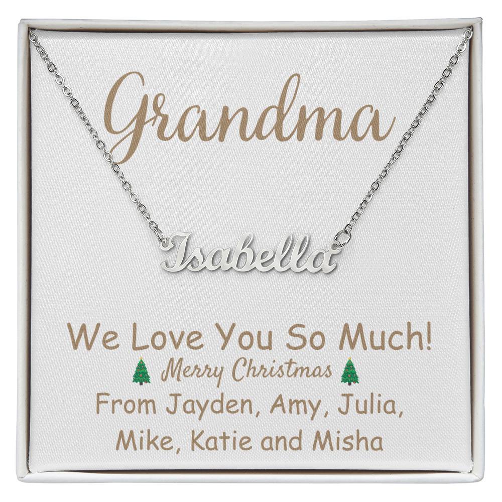 Personalized Name Necklace, Christmas gift for Grandma, Grandmother