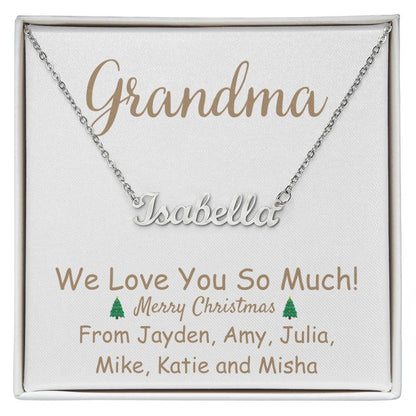 Personalized Name Necklace, Christmas gift for Grandma, Grandmother