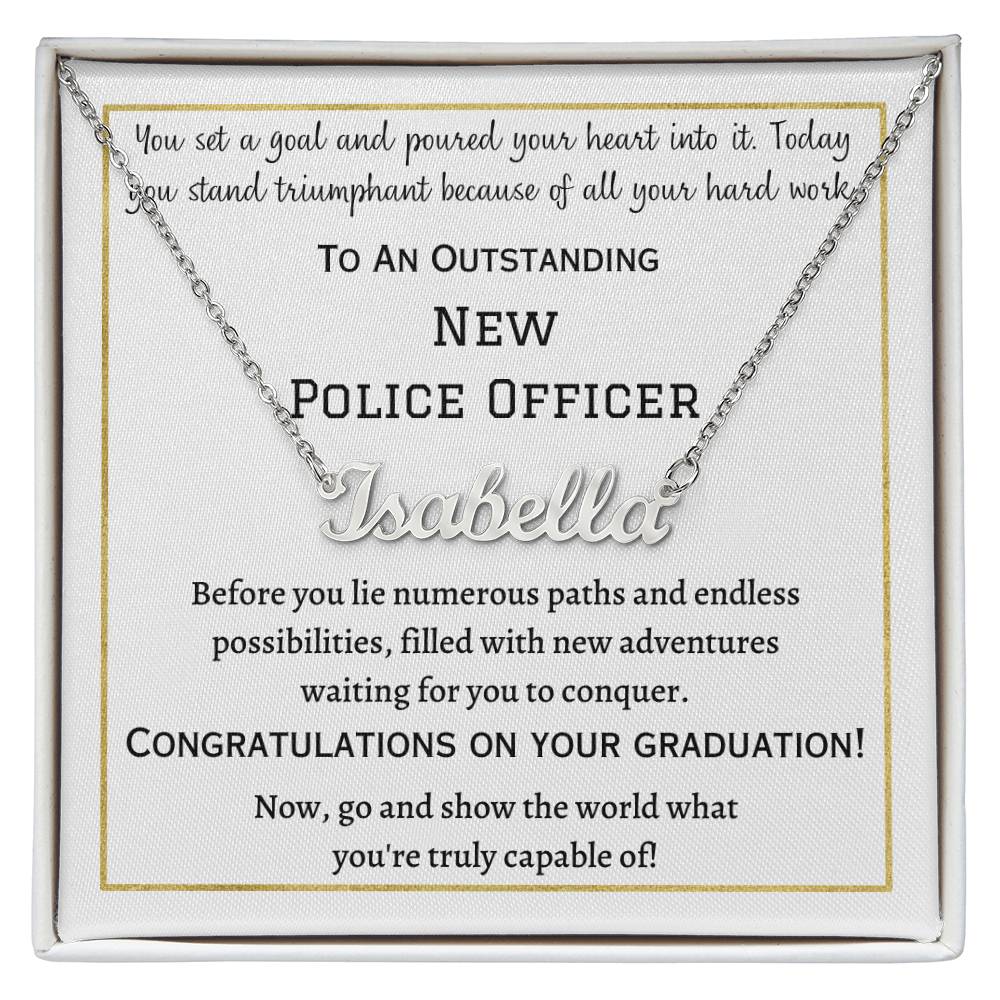 Personalized Name Necklace, graduation gift for police officer, gift for her