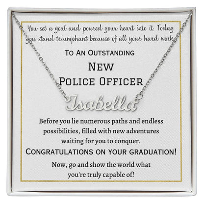 Personalized Name Necklace, graduation gift for police officer, gift for her