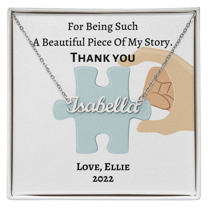 Personalized Name Necklace, gift for teacher from student for her birthday, Thanksgiving, Christmas or simply to say Thank you.