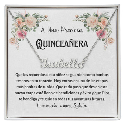 Personalized Name Necklace, Quinceañera Gift Necklace, Sweet Fifteen Gifts, Regalos Para Quinceañera