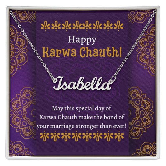 Personalized Name Necklace, Karwa chauth gift for wife, daughter, daughter-in-law, sister, sister-in-law, friend, indian festival gift