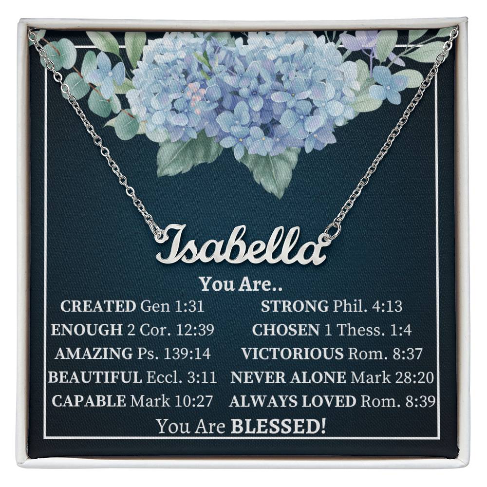 Personalized Name Necklace, gift for sister, daughter, Goddaughter, Granddaughter on her Baptism, Christian religious gift