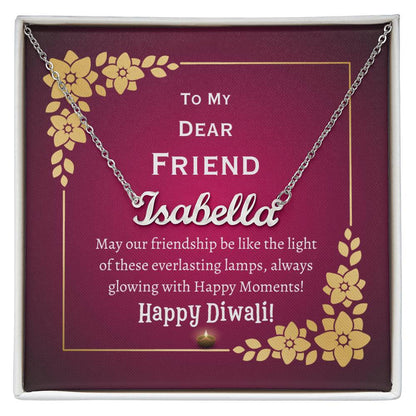 Personalized Name Necklace, Diwali gift for friend