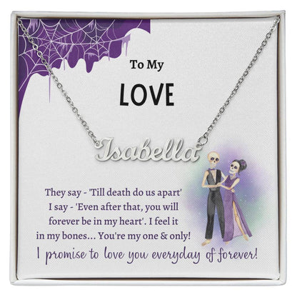 Personalized Name Necklace, gift for your wife, girlfriend, love on halloween
