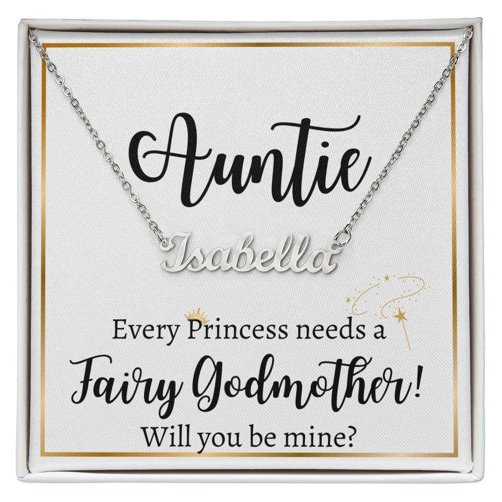 Personalized Name Necklace, gift for Godmother, will you be my Godmother?