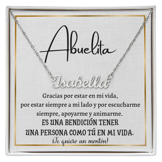 Collar Nombre Personalizado, Custom Name Necklace, regalo para Abuelita, Abuela en su cumpleaños, navidado cualquier día especial