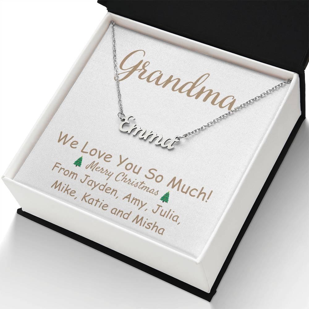 Personalized Name Necklace, Christmas gift for Grandma, Grandmother