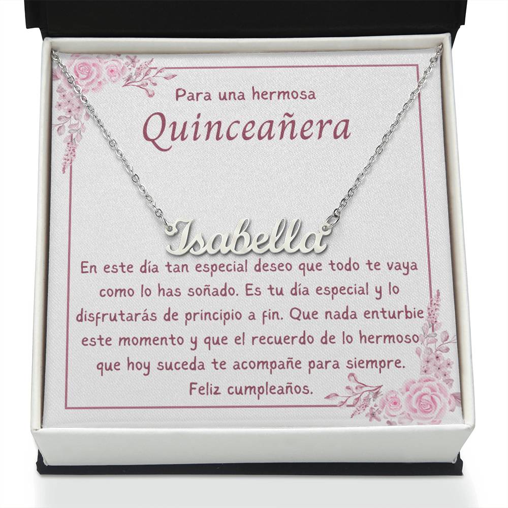 Custom Name Necklace, Sweet Fifteen Gifts, Regalos Para Quinceañera, Quince Años,  regalo para hija, nieta