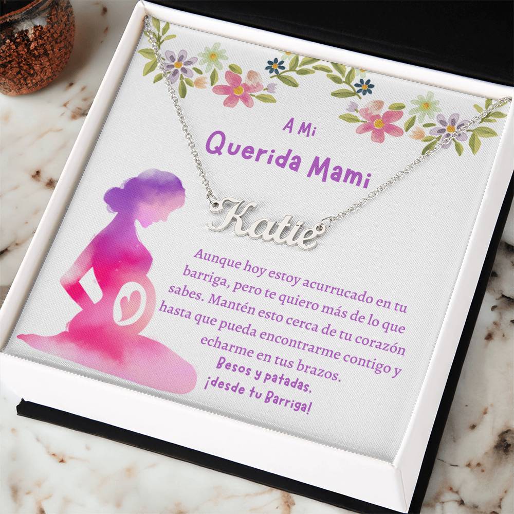 Collar con nombre personalizado, Regalo Para Esposa Embrazada, New Mommy Gift Necklace