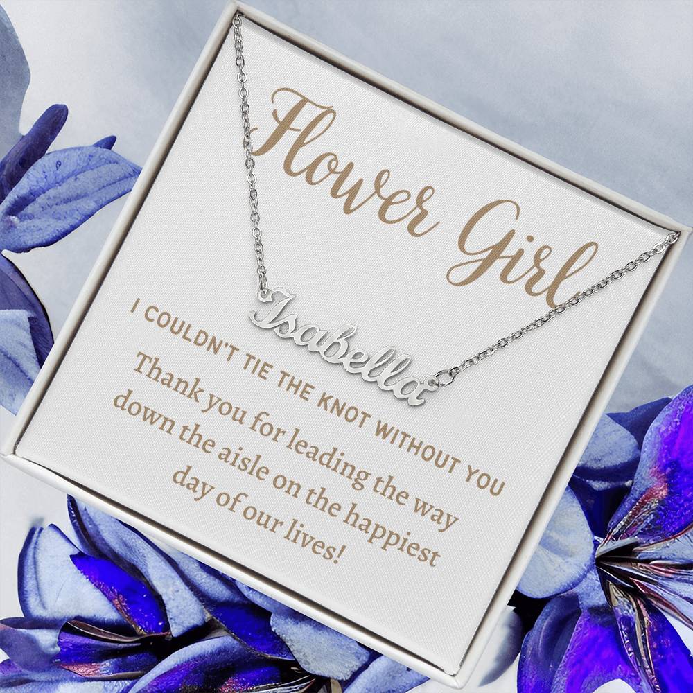 Custom Name Necklace, gift for Flower girl, from bride and groom on their wedding day