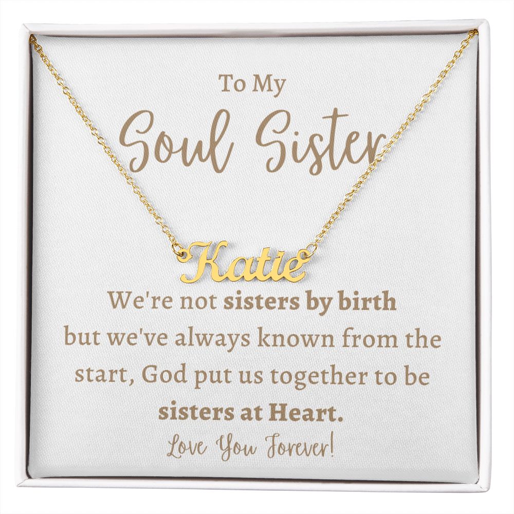 Custom Name Necklace, gift for Soul Sister, best friend on her birthday, friendship day