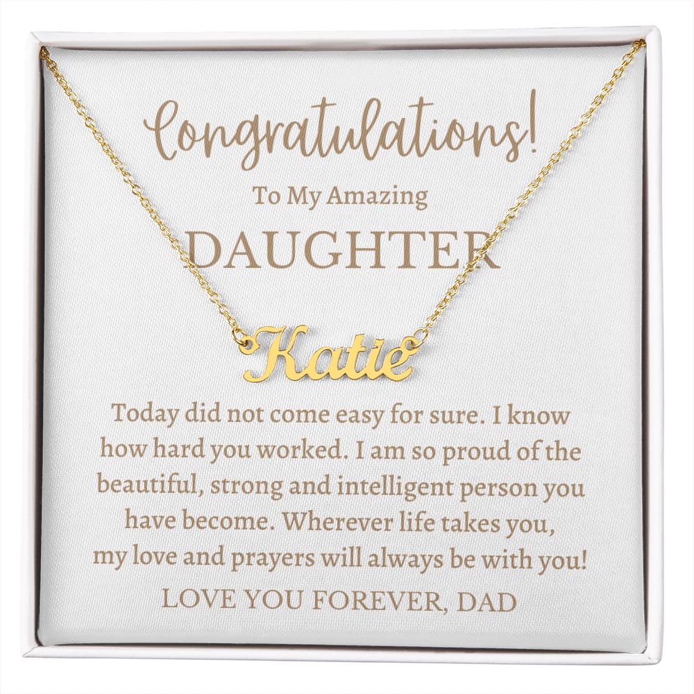 Custom Name Necklace, Graduation Gift for Daughter