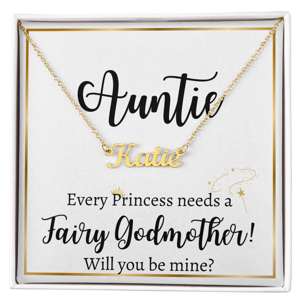 Personalized Name Necklace, gift for Godmother, will you be my Godmother?