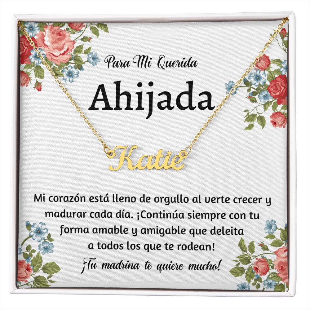 Custom Name Necklace,  Spanish Goddaughter Gift, Ahijada para Navidad, Cumpleaños