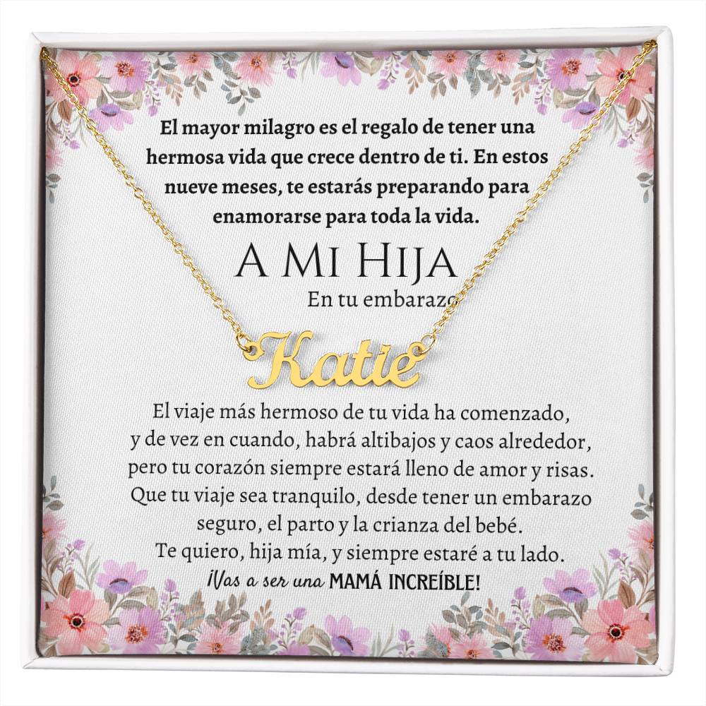 Collar Personalized Name Necklace, regalo para futura madre, regalo de madre a su hija embarazada