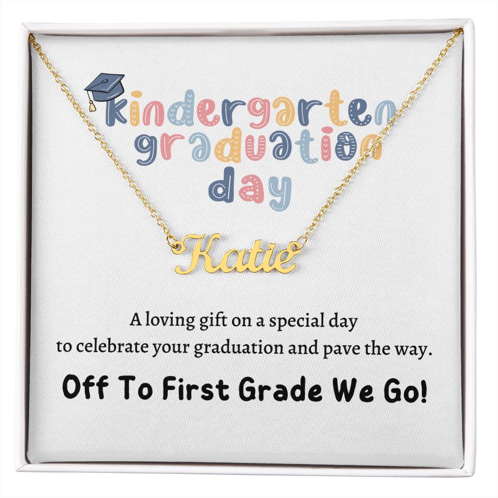 Custom Name Necklace, gift for Kindergarten Graduation for girl, niece, daughter, granddaughter