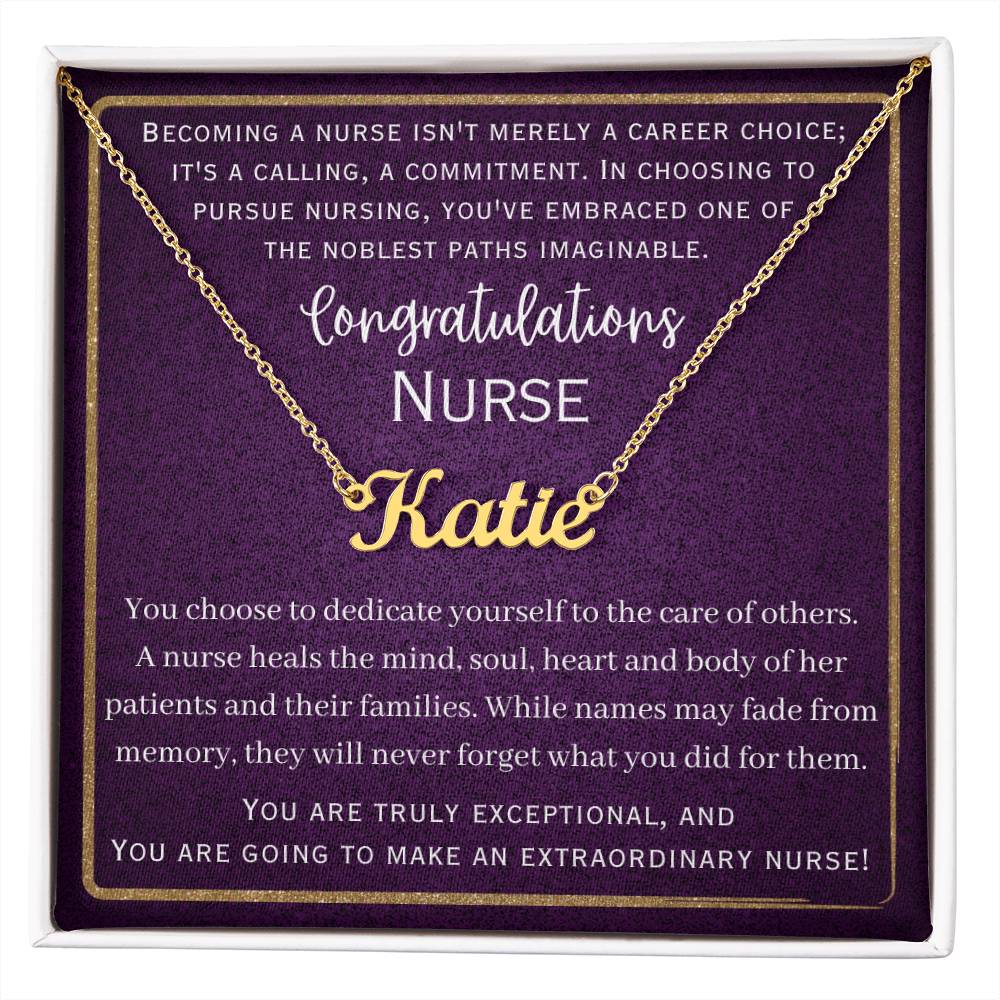 Personalized Name Necklace, graduation gift for new nurse, class of 2024