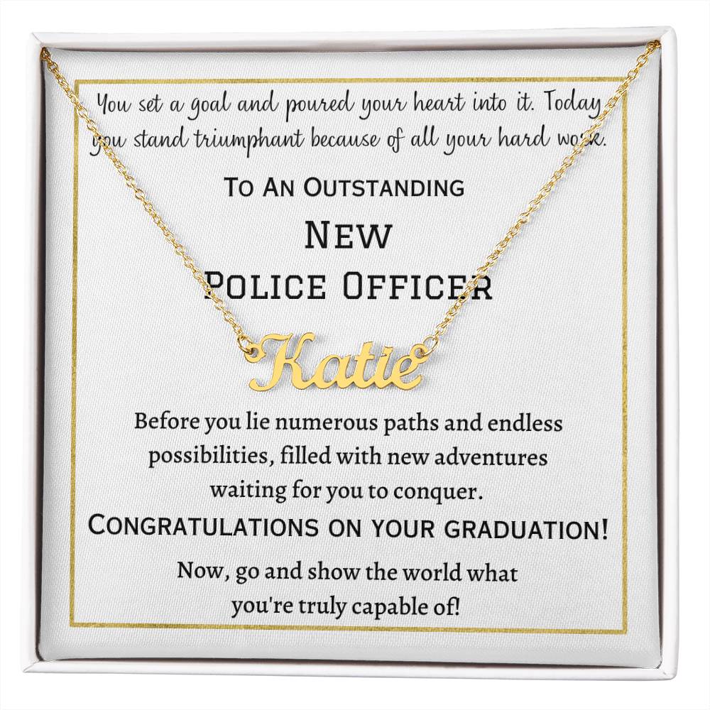 Personalized Name Necklace, graduation gift for police officer, gift for her