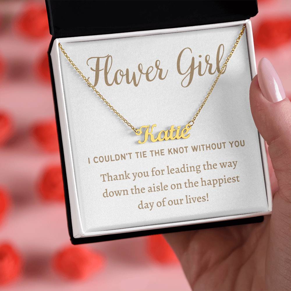 Custom Name Necklace, gift for Flower girl, from bride and groom on their wedding day