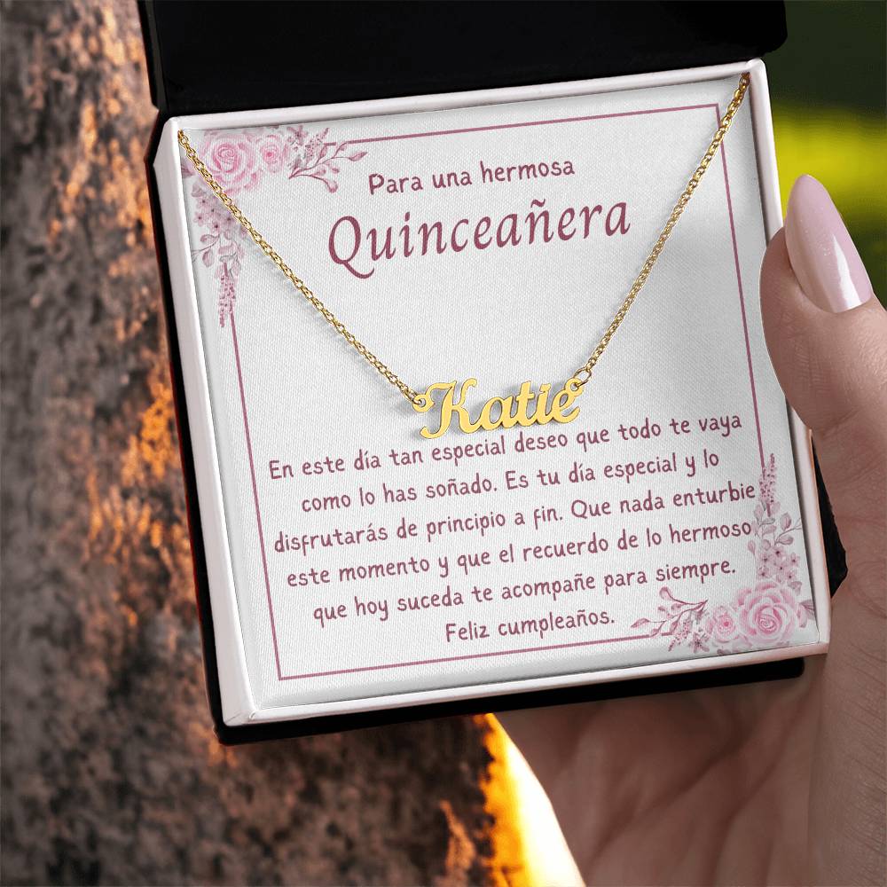 Custom Name Necklace, Sweet Fifteen Gifts, Regalos Para Quinceañera, Quince Años,  regalo para hija, nieta