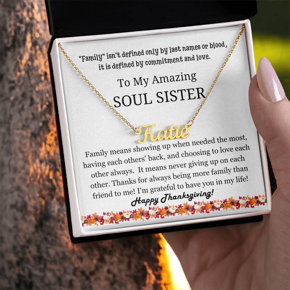 Personalized Name Necklace, thanksgiving gift for friend, soul sister