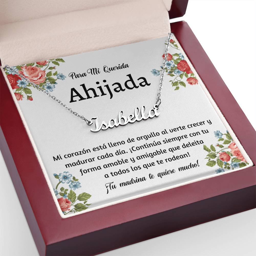 Custom Name Necklace,  Spanish Goddaughter Gift, Ahijada para Navidad, Cumpleaños