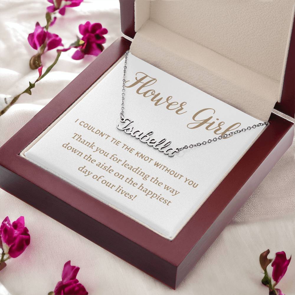 Custom Name Necklace, gift for Flower girl, from bride and groom on their wedding day