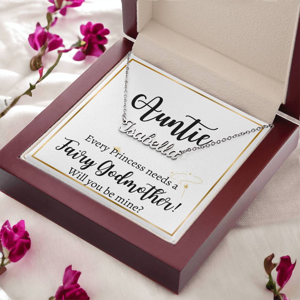 Personalized Name Necklace, gift for Godmother, will you be my Godmother?