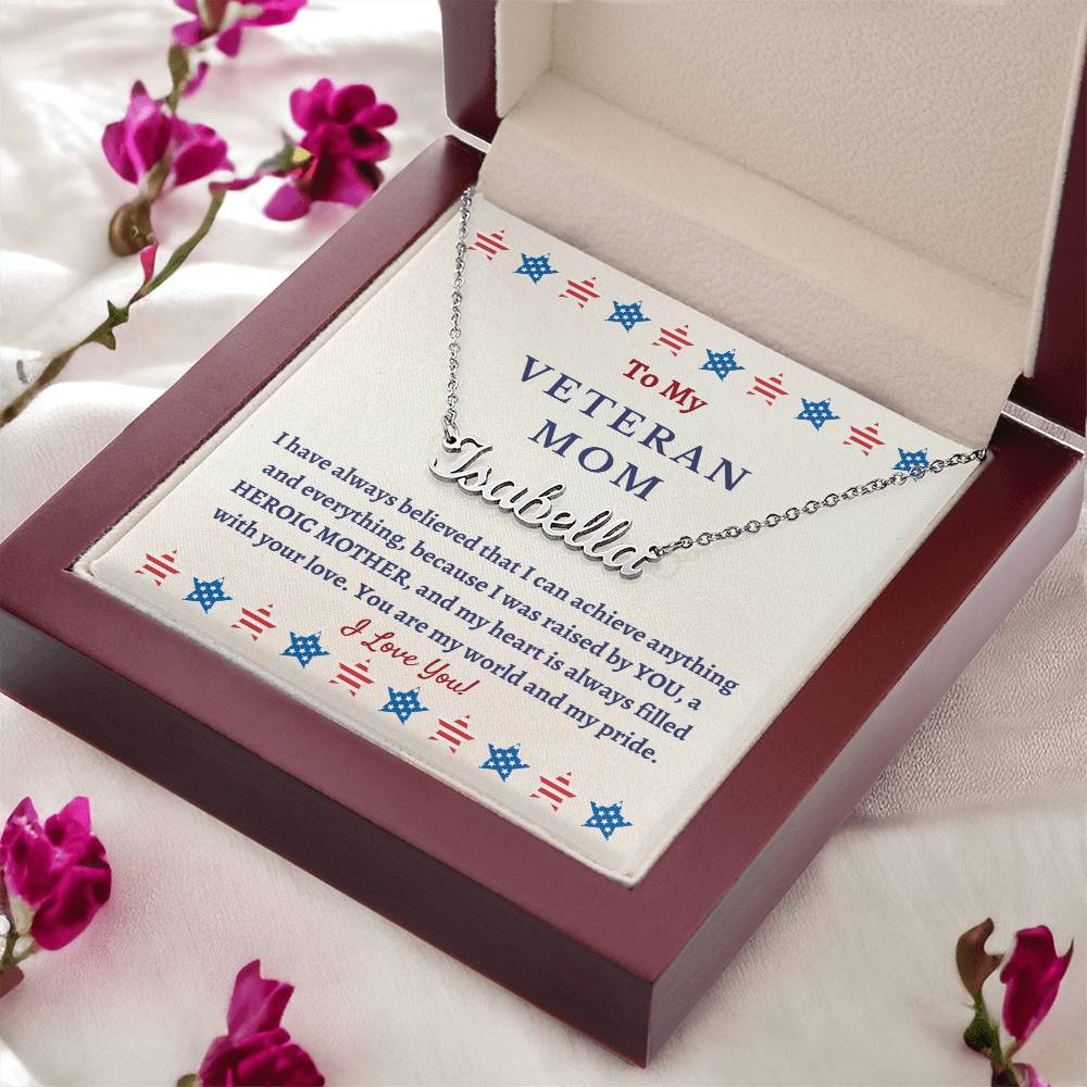 Personalized Name Necklace, gift for Veteran Mother on Veteran's Day, gift for Mom, Mum, Mommy