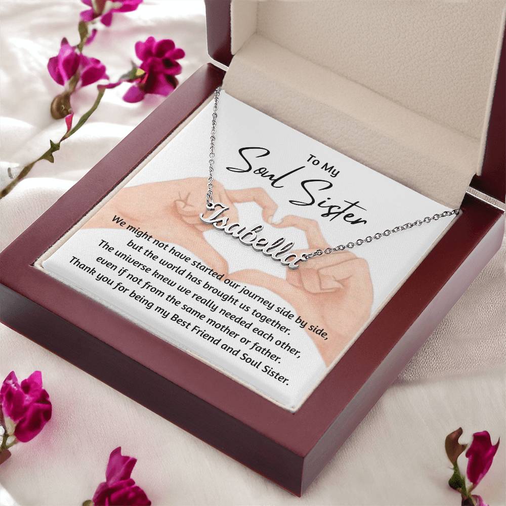 Personalized  Name Necklace, gift for soul sister for her birthday, Valentine's day, friendship day, thanksgiving