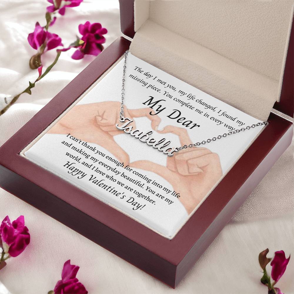 Personalized Name Necklace, gift for Valentine, girlfriend, wife on Valentines Day