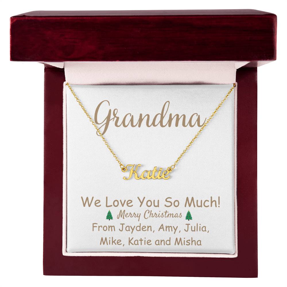 Personalized Name Necklace, Christmas gift for Grandma, Grandmother